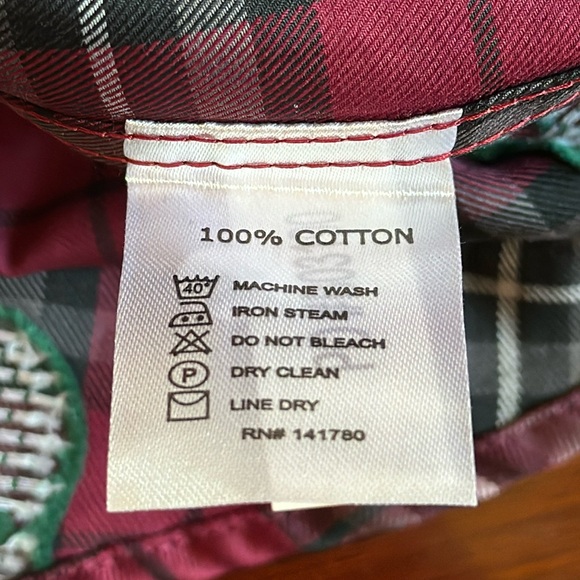 Rule 18 *NWT* Men's Bobby Jones Dark Red Tartan Plaid Skull Sport Golf Shirt - Picture 8 of 10